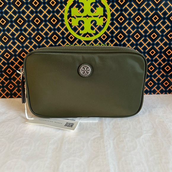 Tory Burch Virginia Nylon Belt Bag Olive Green - Picture 1 of 14
